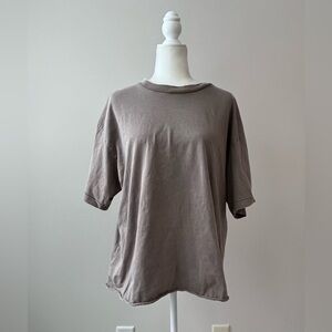 Elwood Mocha Oversized Distressed Tee